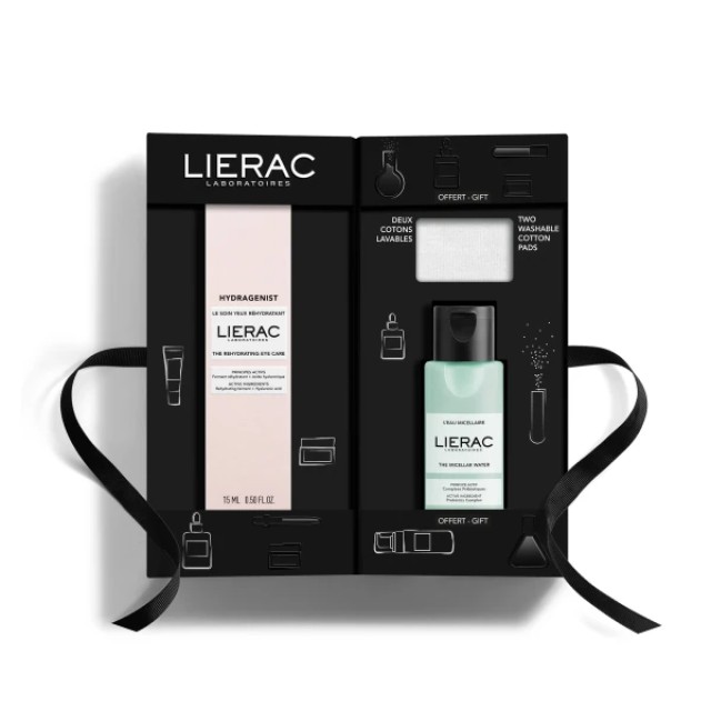 Lierac Promo Hydragenist Eye Care 15ml, The Micellar Water 50ml & Cotton Pads 2 τεμάχια