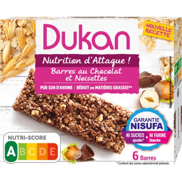 Dukan Μπάρες Βρώμης Σοκολάτα Φουντούκι 150gr