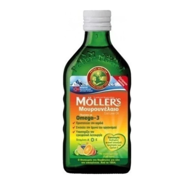 Mollers Cod Liver Oil Tutti Frutti, Μουρουνέλαιο με Γεύση Φρούτων 250ml