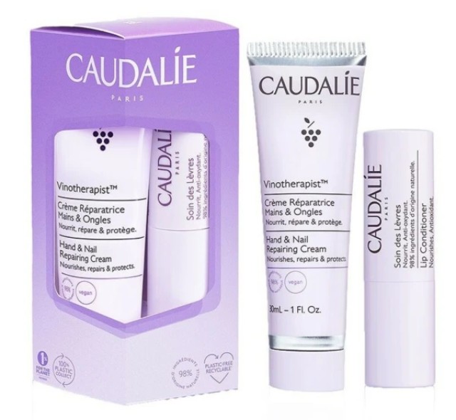 Caudalie Promo Vinotherapist Hand & Nail Repairing Cream 30ml & Lip Conditioner 4,5gr