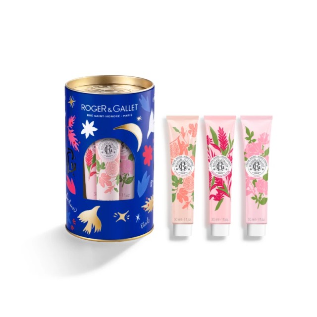 ROGER & GALLET XMAS 2024: TRIO HAND CRAMS Rose – Fleur de Figuier – Gingembre Rouge