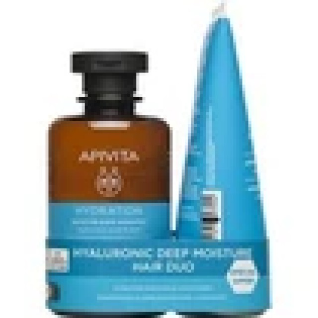 Apivita Promo Hydration Moisturizing Shampoo 250ml & Conditioner 150ml Σαμπουάν Ενυδάτωσης με Υαλουρονικό Οξύ & Αλόη & Μαλακτική Κρέμα Ενυδάτωσης