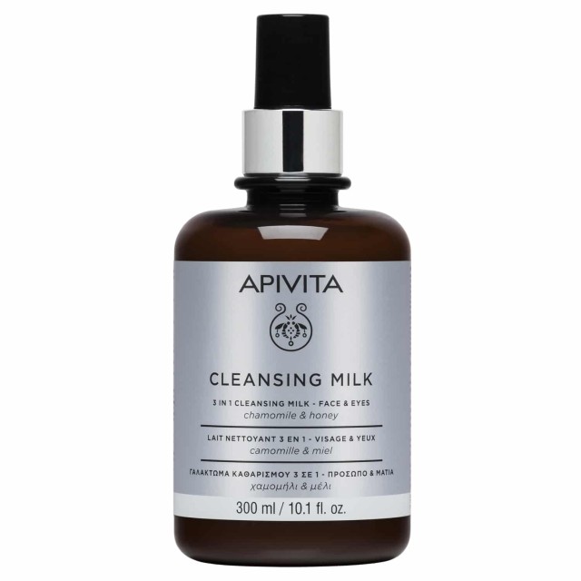 Apivita Cleansing Milk 3 σε 1 για Πρόσωπο & Μάτια Με Χαμομήλι & Μέλι 300ml