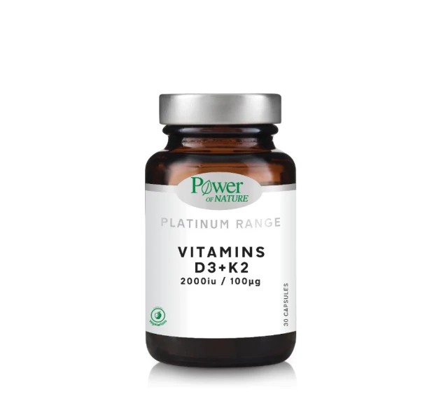 POWER HEALTH PLATINUM VITAMINS D3 + K2 2000IU/100ΜG 30S CAPS