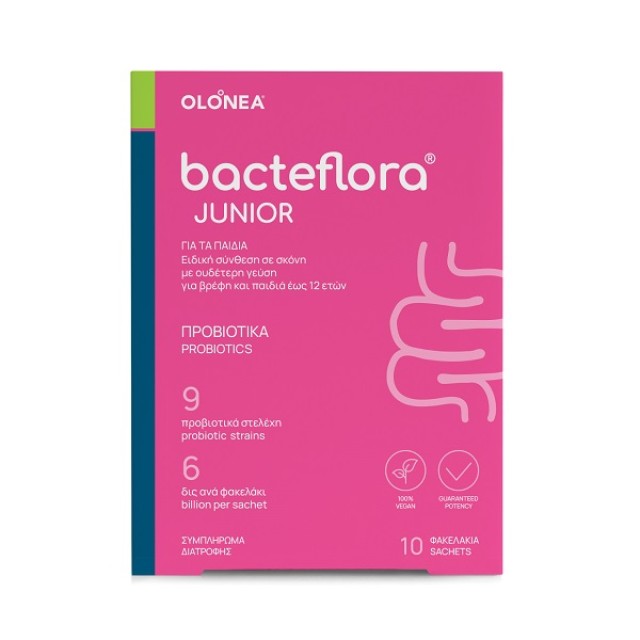 Olonea BacteFlora Junior - Προβιοτικά Σε Σκόνη Με Ουδέτερη Γεύση, 10 φακελάκια