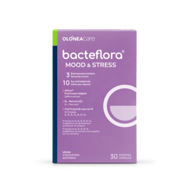 Olonea Bacteflora Mood & Stress for Mood and Stress Management, 30 capsules