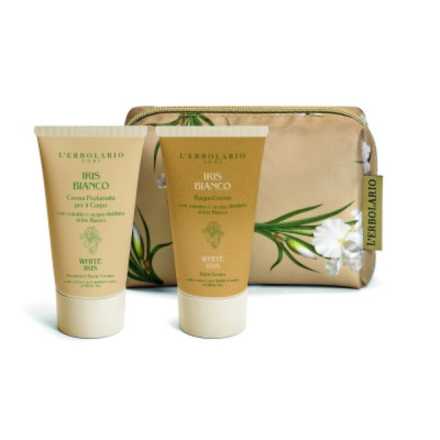 LERBOLARIO Iris Bianco Beauty Pochette bath cream 75ml+body cream 75ml