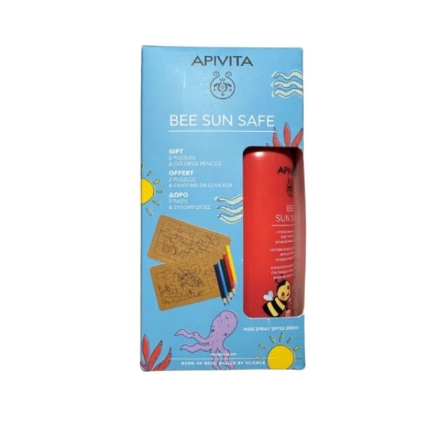 Apivita Promo Bee Sun Safe Hydra Sun Kids Lotion SPF50 200ml & Puzzles & Colored Pencils