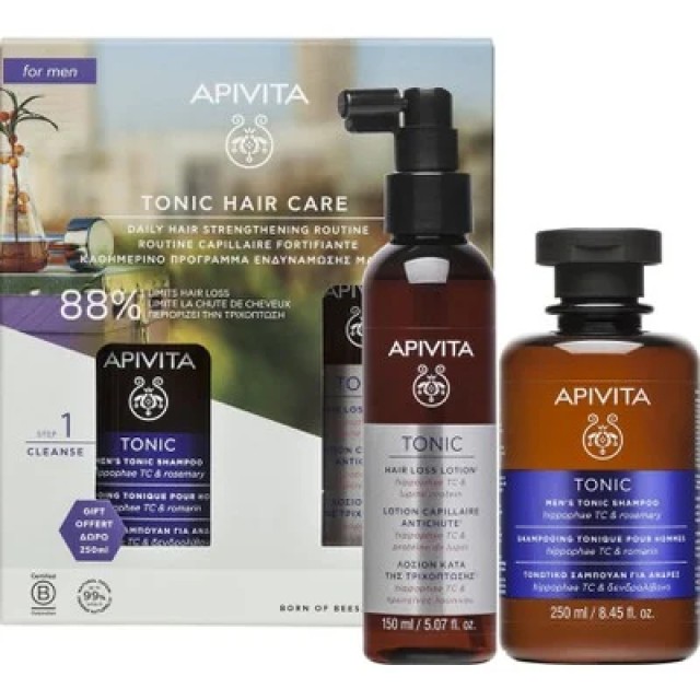 Apivita Tonic Hair Loss Lotion 150ml & Δώρο Mens Tonic Shampoo 250ml