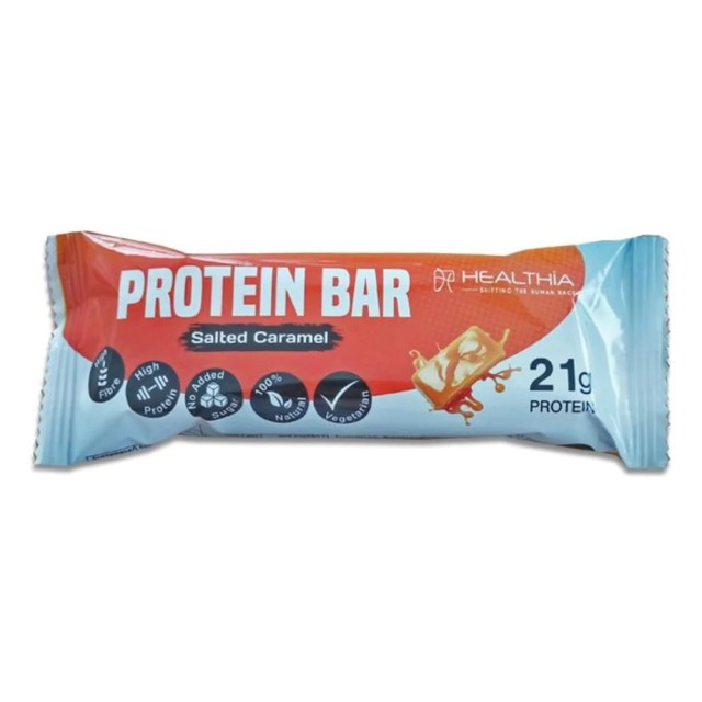 Healthia Protein Bar Salted Caramel, Μπάρα Πρωτεΐνης με Γεύση Αλμυρή Καραμέλα, 60gr