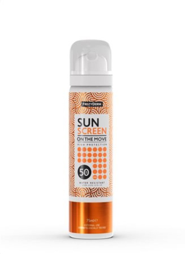 FREZYDERM SUN SCREEN ON THE MOVE SPF 50 Αντηλιακό spray προσώπου