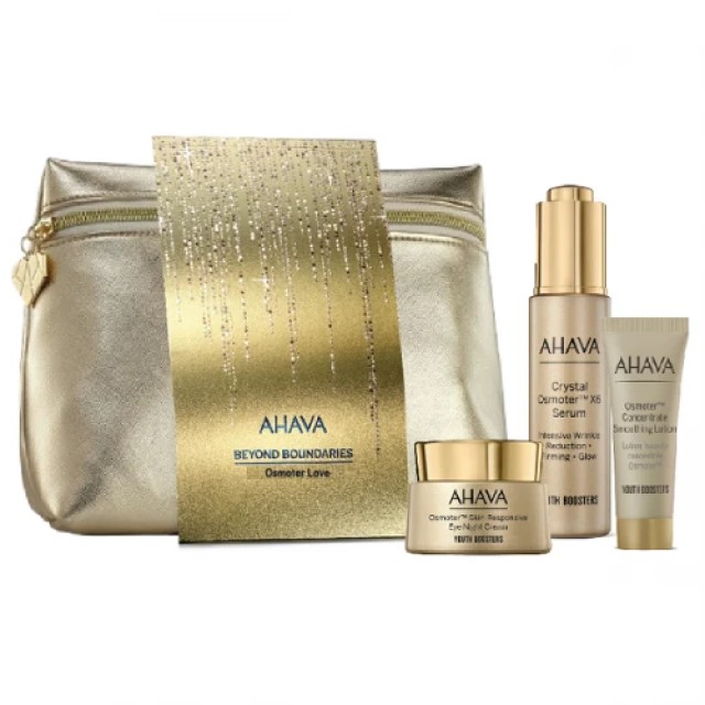 AHAVA PROMO OSMOTER LOVE CRYSTAL OSMOTER X6 SERUM 30ml & SKIN-RESPONSIVE EYE NIGHT CREAM 15ml & SMOOTHING LOTION 15ml